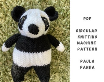 Paula Panda Knitting Machine Pattern: Addi Express, Sentro (PDF Pattern)