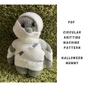 Halloween Mummy Circular Knitting Machine Pattern - Circular Knitting Machine PDF Pattern - Addi Express, Sentro, Addi King, Knitting