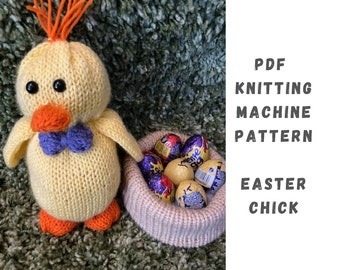 Easter Chick Knitting Machine Pattern: Addi Express, Sentro (PDF Pattern)