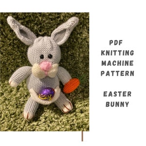 Easter Bunny Knitting Machine Pattern - Circular Knitting Machine PDF Pattern - Addi Express, Sentro, Addi King, Easter knitting pattern