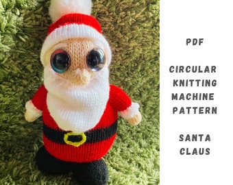 Weihnachtsmann Strickmaschine Strickanleitung: Addi, Sentro (PDF Strickanleitung)