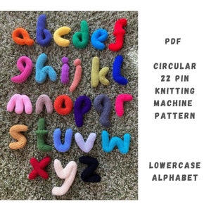 Knitted alphabet pattern - 22 pin Circular Knitting Machine Pattern - Circular Knitting Machine PDF Pattern - Addi - Sentro,