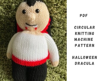 Halloween Dracula Knitting Machine Pattern: Addi Express, Sentro (PDF Pattern)