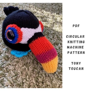 Tony Toucan Rundstrickmaschine PDF Muster - Rundstrickmaschine PDF Strickmuster - Addi Express, Sentro, Addi King, Toucan Stricken