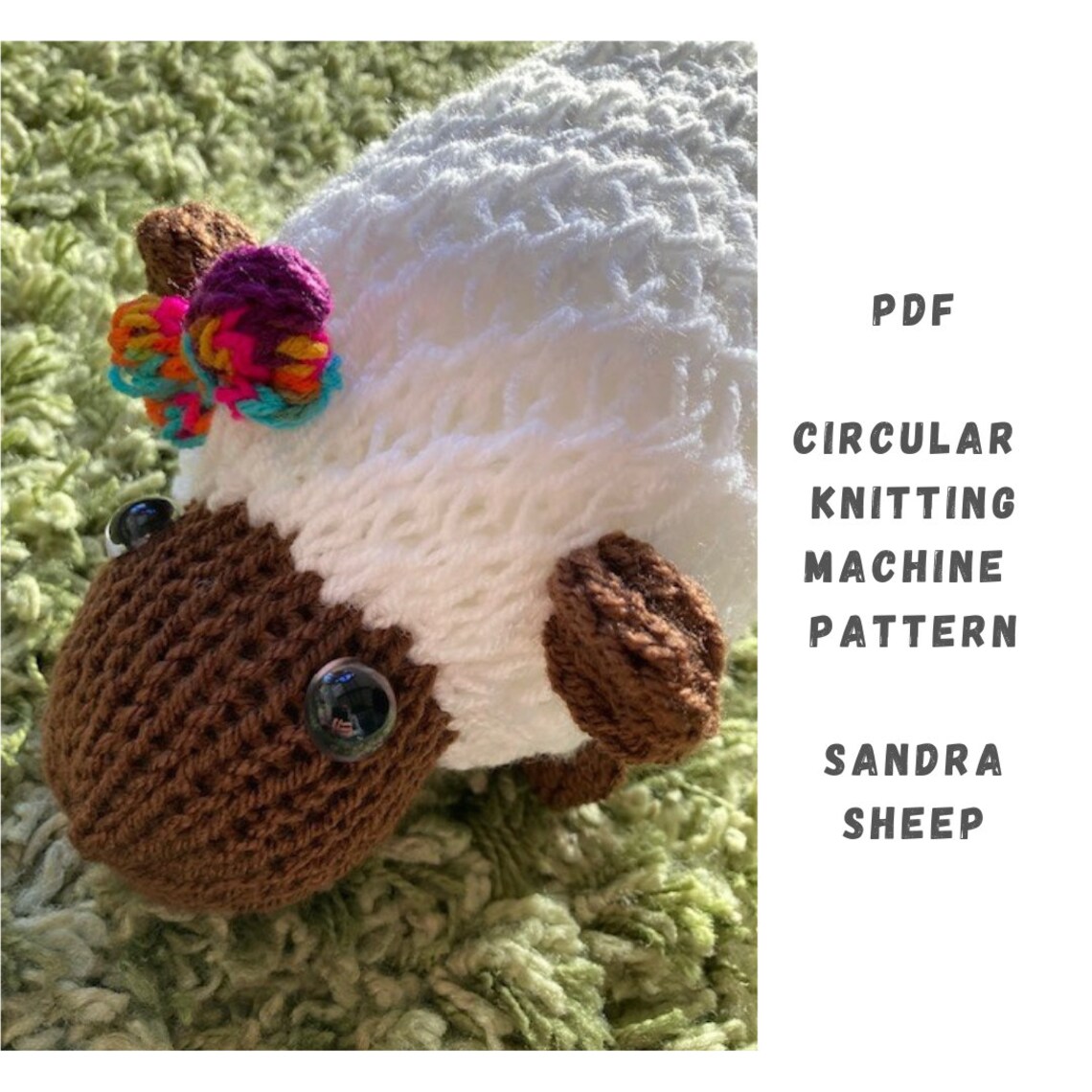 Sandra Sheep Knitting Machine Pattern: Addi Express, Sentro (PDF ...