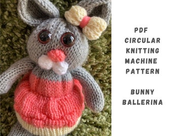 Bunny Ballerina Knitting Machine Pattern – Addi Express, Sentro (PDF Pattern)