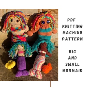 Big and Little Mermaid Knitting Machine Pattern - Circular Knitting Machine PDF Pattern - Addi Express, Sentro, Addi King