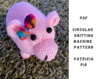 Patricia Pig Circular Knitting Machine Pattern - Circular Knitting Machine PDF Pattern - Addi Express, Sentro, Addi King,  Pig Knitting