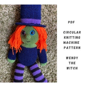 Halloween Witch Circular Knitting Machine Pattern - Circular Knitting Machine PDF Pattern - Addi Express, Sentro, Addi King, Knitting