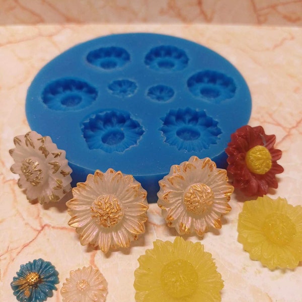 Moule en silicone fleurs pâquerettes, Créez des chefs-d'œuvre printaniers, parfait pour la résine époxy, le plâtre, la wepam et la fimo