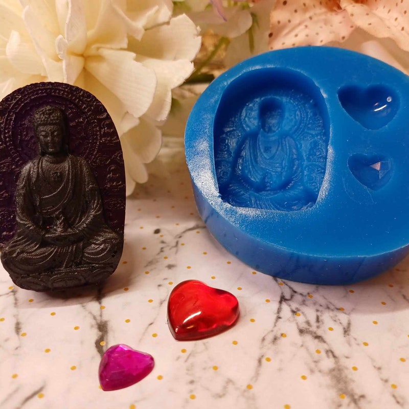 Moule à Bougie En Silicone Bouddhas 3D Pour Savon Moule En