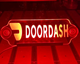 Led lit DoorDash sign