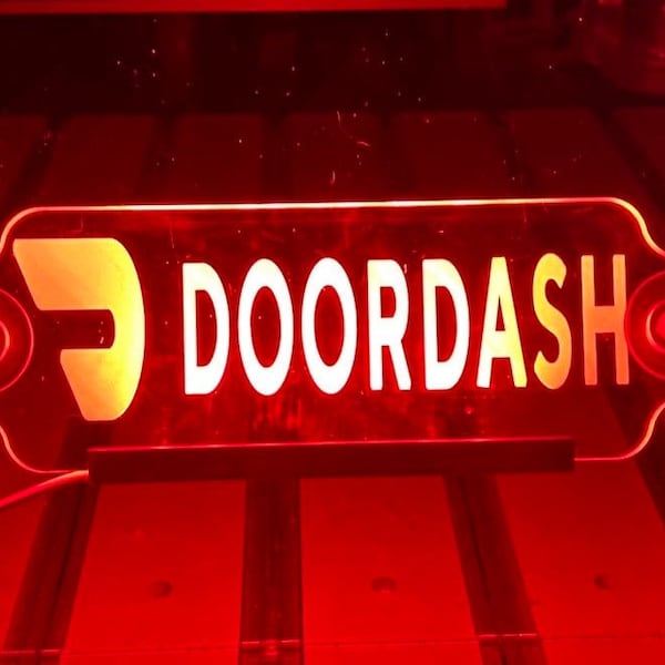 Led lit DoorDash sign