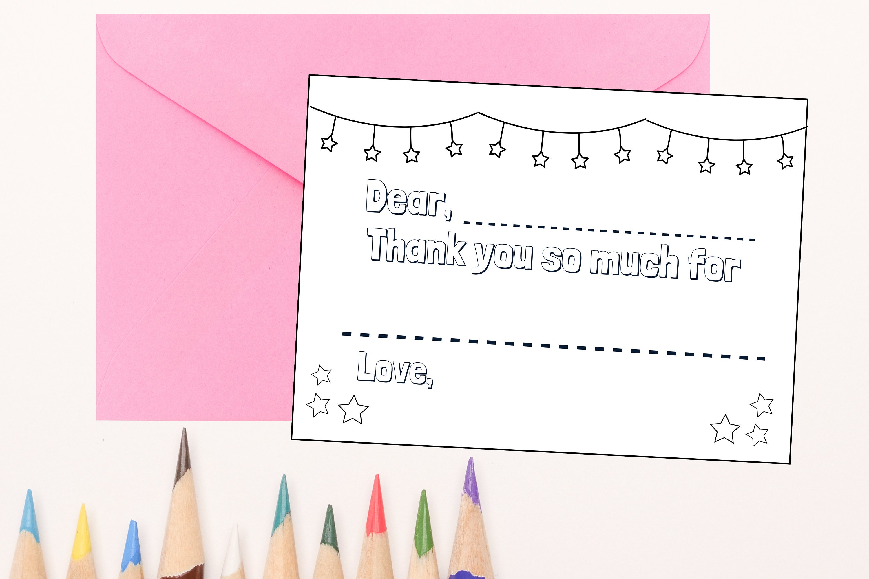 Kids Birthday Thank You Card Printable Birthday Thank You Card
