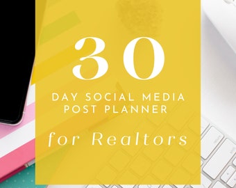 Realtor Social Media Planner Marketing calendar for real estate social media marketing tools realtor marketing ideas for social media post