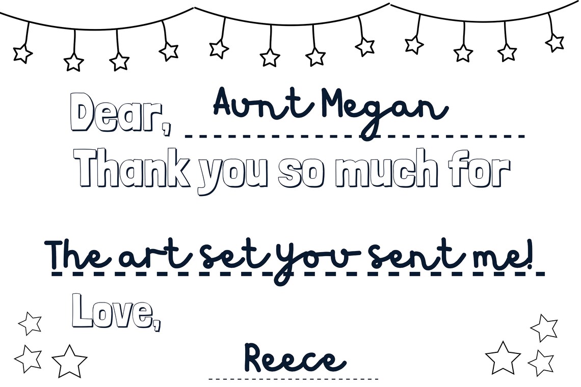 Kids Birthday Thank You Card Printable Birthday Thank You Card ...