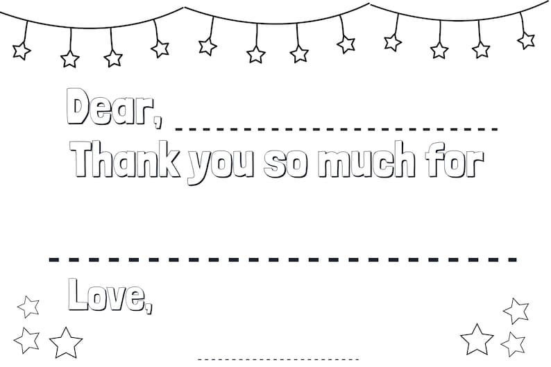 Kids Birthday Thank You Card Printable Birthday Thank You Card ...
