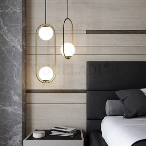 Nordic Metal + Glass Ball Pendant Lights, Dinning Area Lamps, Pendant Lamps, Ceiling Lights, Living Room/Restaurant/Bar Light
