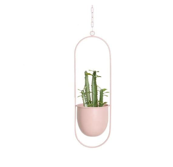 Ibigbean Metall-Pflanzenaufhänger Schwarz – Übertopf Mit Kette Für Wand/Decke, Durchmesser 15 Cm, Moderner Blumenhalter
