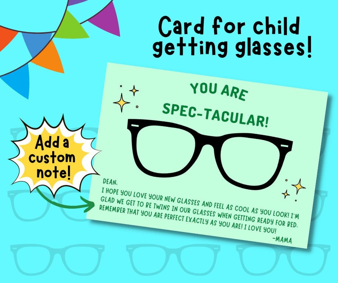 Gift Card for Child Getting Glasses Etsy