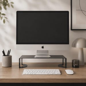 Monitorständer aus industriellem Metall: Ergonomische Schreibtischerhöhung, platzsparender Organizer
