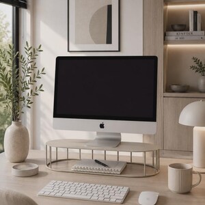 Moderner Monitorständer aus Stahl: Ergonomischer Schreibtisch-Organizer