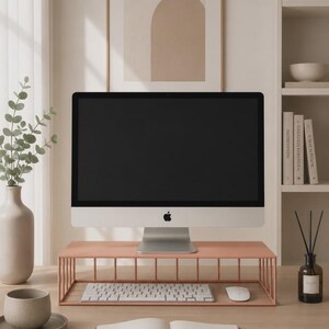 Ergonomischer Monitorständer aus Stahl: Minimalistische Schreibtischerhöhung für PC oder Laptop