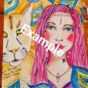 A4 Animal Spirut Guide Portrait -with printed description of animal guide qualities (picture here is example)