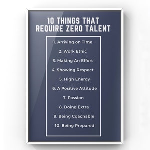 Inspiring office digital print, Inspirational Entrepreneur Quote Modern Office Decor, good employee, ten things that require zero talent,