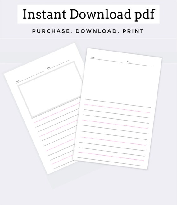 Kids Journal Pages Blank Journal Pages Lined Journal Paper | Etsy