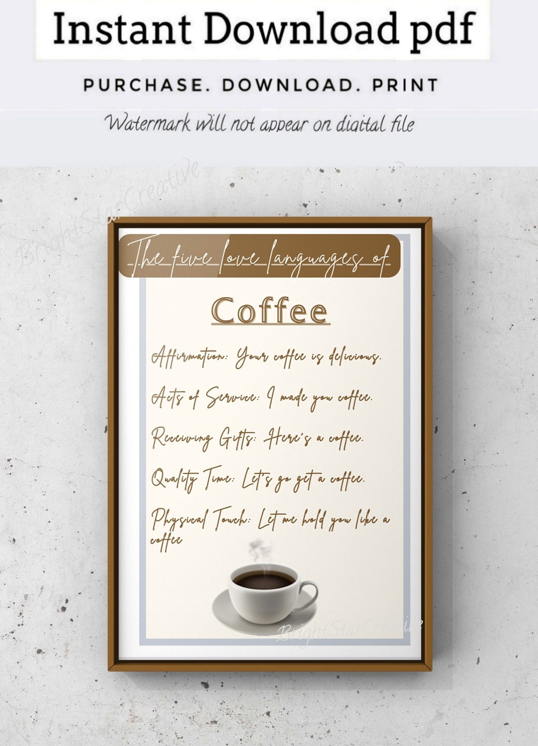 Coffee Printable Poster, I Love Coffee Download, Coffee Bar Printable