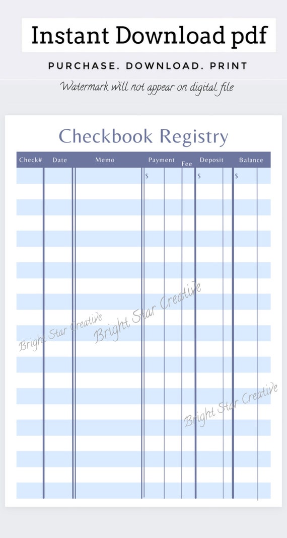 Checking Account Ledger Accounting Ledger Account Ledger | Etsy
