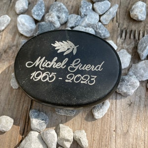 natural funeral pebble - basalt stone