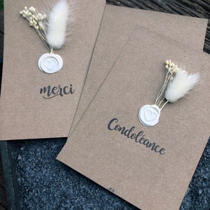 carte "condoléance" ou "merci"
