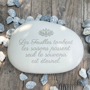 funeral plaque - white pebble (imitation) - 13cm