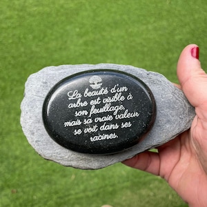 natural funeral pebble - slate & basalt stone