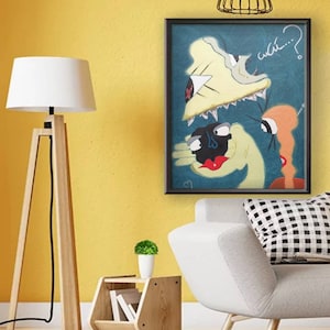 Surrealist artwork wall decoration, unique work is not a copy, it is original and different oil painting. All painted in oil on canvas
