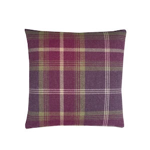 Capa de almofada/fronha de fronha Balmoral Ametista lima roxo marfim lã efeito xadrez xadrez xadrez xadrez xadrez acessórios para casa