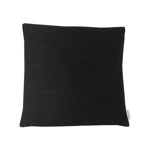 Handmade Black Cotton Canvas Pillow Cover: 16&quot; Crafting Cushion Sham