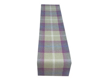 Balmoral Pistachio Tartan Plaid fully lined table / bed runner