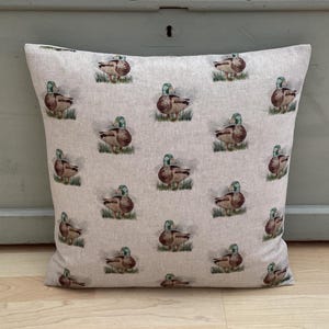 Mallard Ducks game birds' beige, brown nursery home accessories linen country throw cushion cover/sham Pillowcase