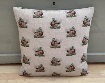 Christmas gifts Mallard Duck Linen Throw Pillow Cover: Country Home Decor