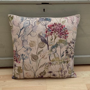 Voyage Hedgerow rustikale Land Leinen Stoff beige, rosa, lila, grün Floral botanische Wohnaccessoires Kissenbezug / Kissenbezug