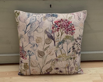 Fodera per cuscino floreale in lino: federa per cuscino Voyage Hedgerow Botanical