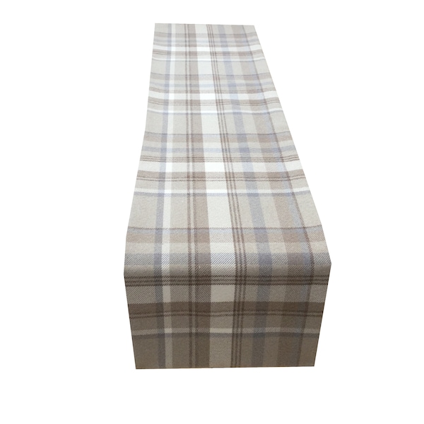 Collection Isles Skye Taupe Tartan Plaid table / chemin de lit entièrement doublé