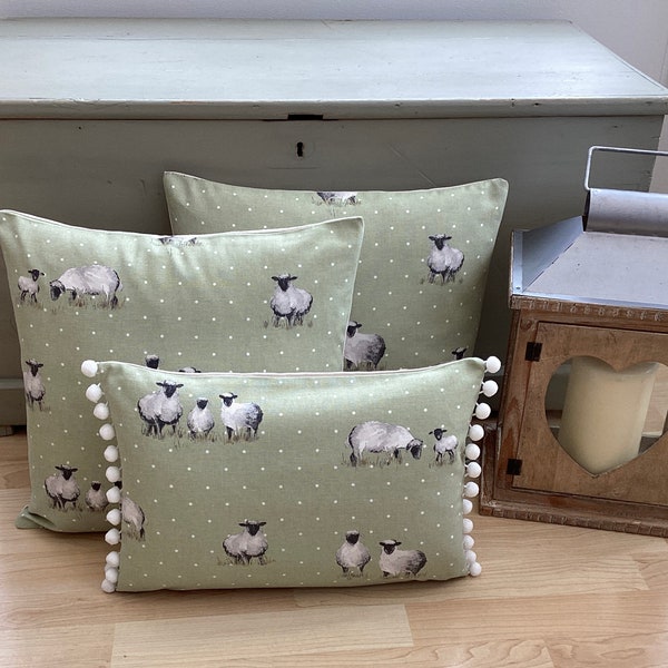 Sheep Lamb in Sage Green cushion cover/sham Pillow case