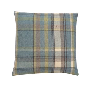 Isles collection Skye Parisian teal Blue Tartan plaid tweed check Country cushion cover/sham Pillow case