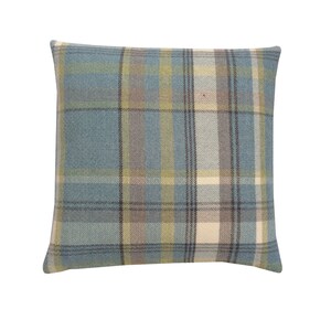 Isles collection Skye Parisian teal Blue Tartan plaid tweed check Country cushion cover/sham Pillow case