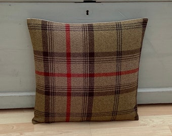 DOUBLE FACE Syke Hunter Tartan plaid tweed check Housse de coussin Country
