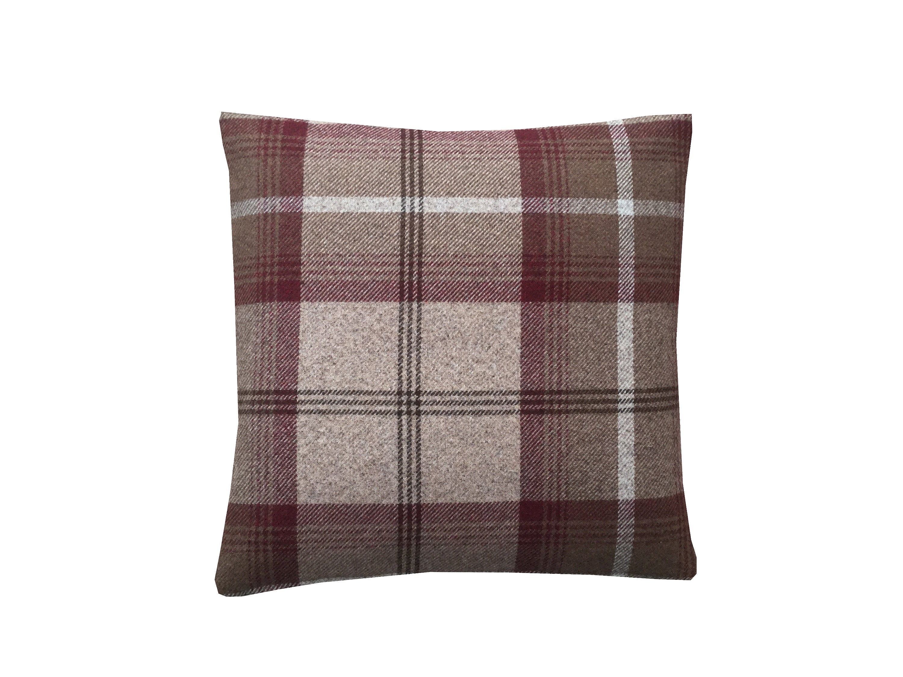 Balmoral Mulberry beige ivory cosy wool effect Tartan plaid tweed check home accessories Country throw cushion cover pillowcase